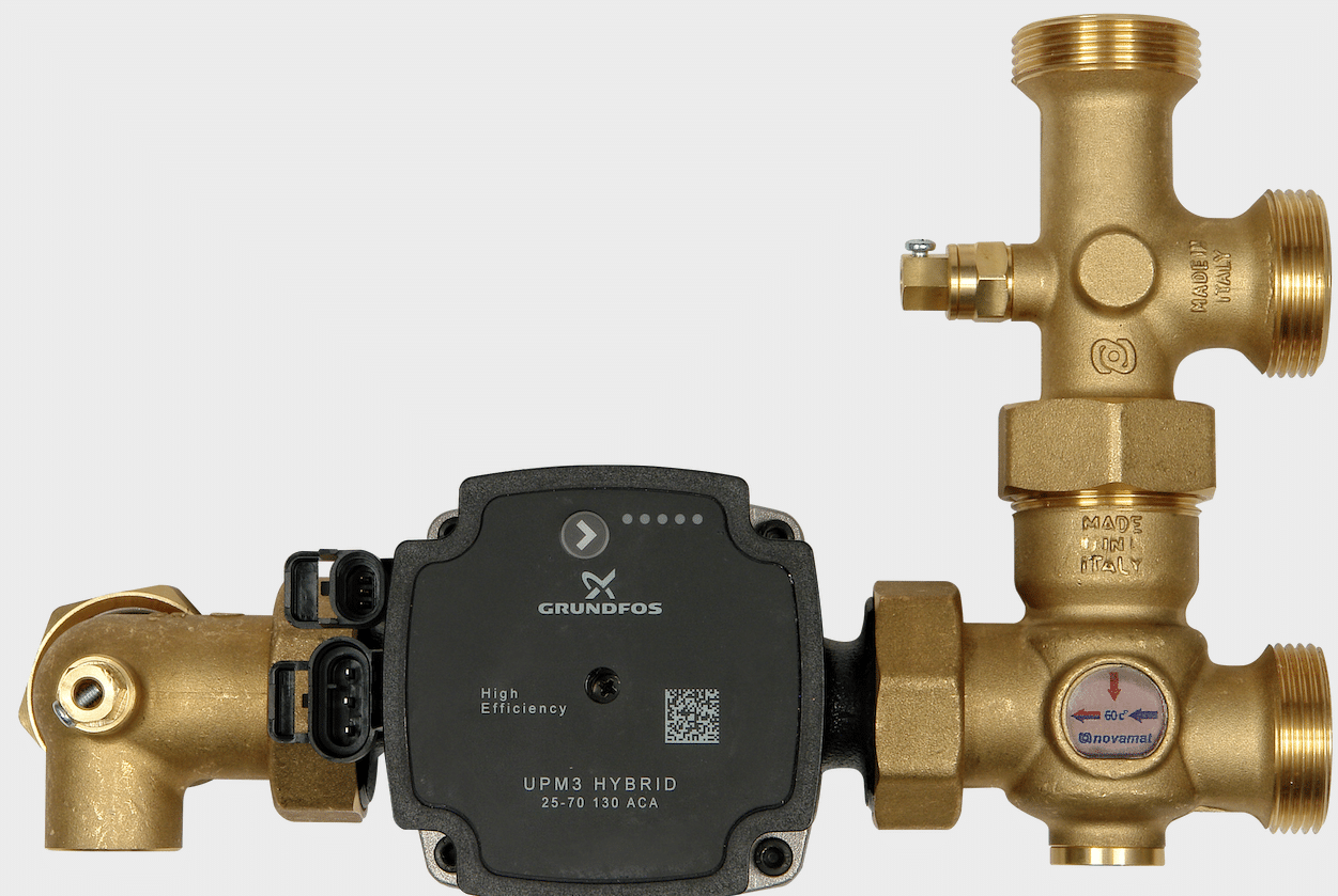 Module de recyclage 60°C avec circulateur Grundfos pour chaudière bois / pellet - isolé